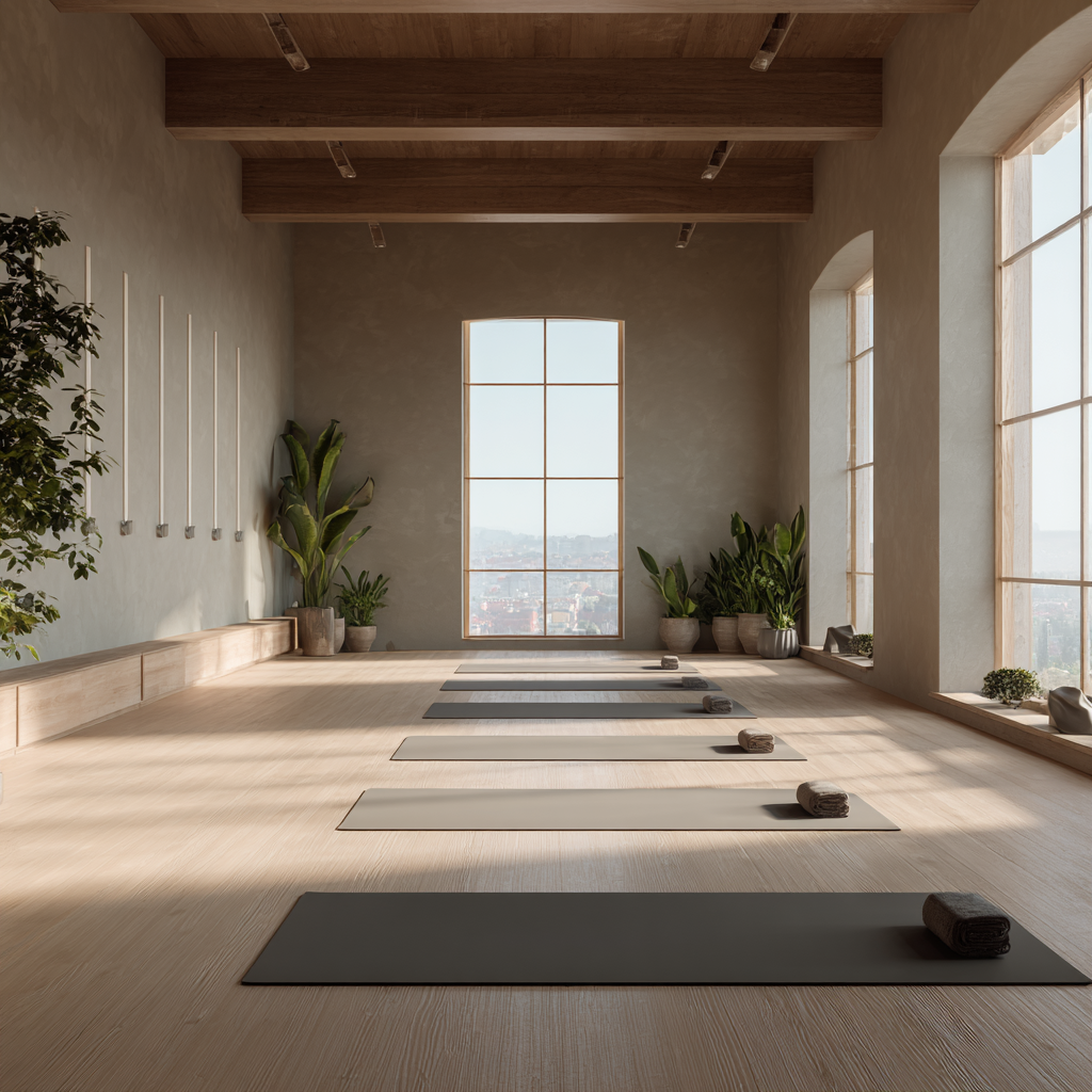 Жінка займається йогою на світанку